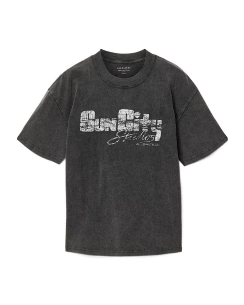 AllSaints Black Sun City Graphic-Print T-Shirt for men