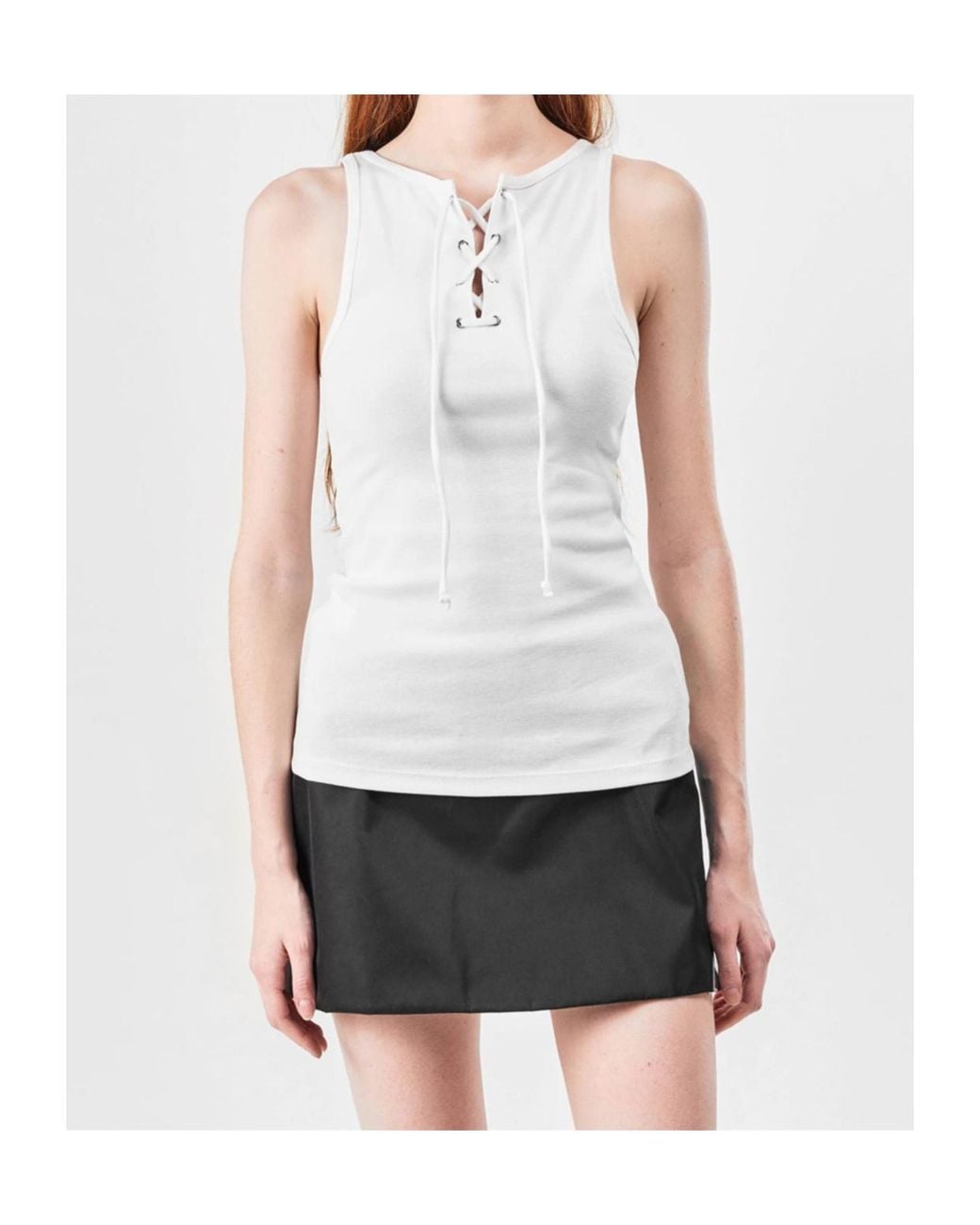 Prada White Tie-Neck Vest