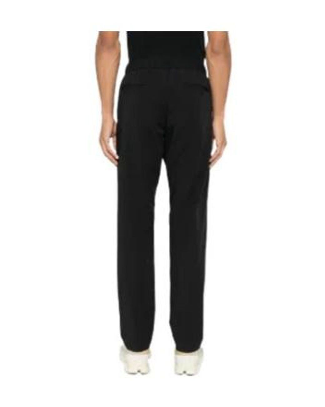 Herno Black Drawstring Ruffled Trousers for men