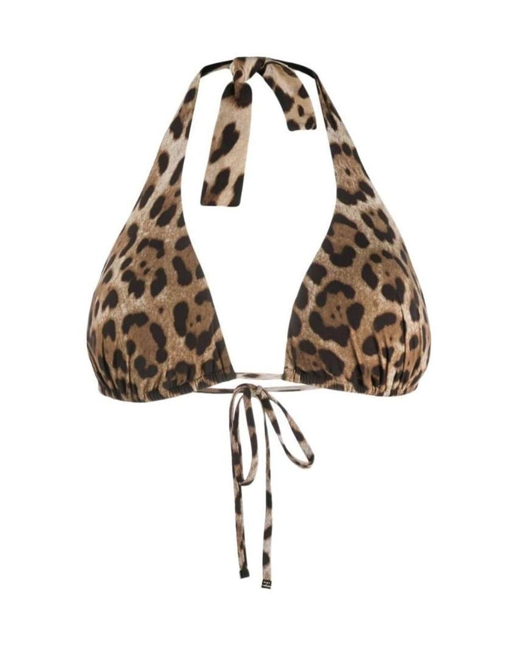 Dolce & Gabbana Multicolor Leopard Print Bikini Top