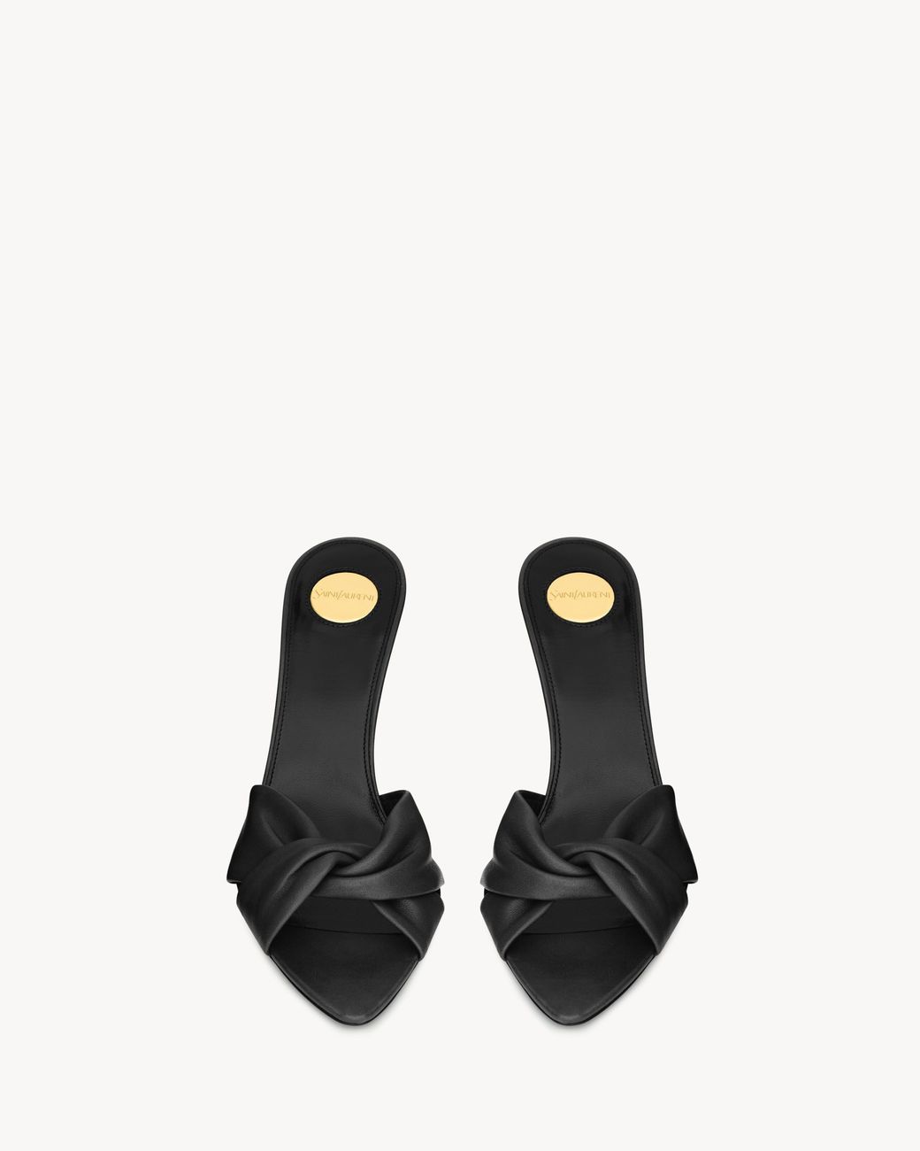 Saint Laurent Black Franciane Twisted Mules