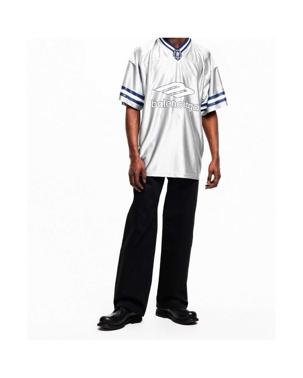 Balenciaga White Logo T-Shirt for men