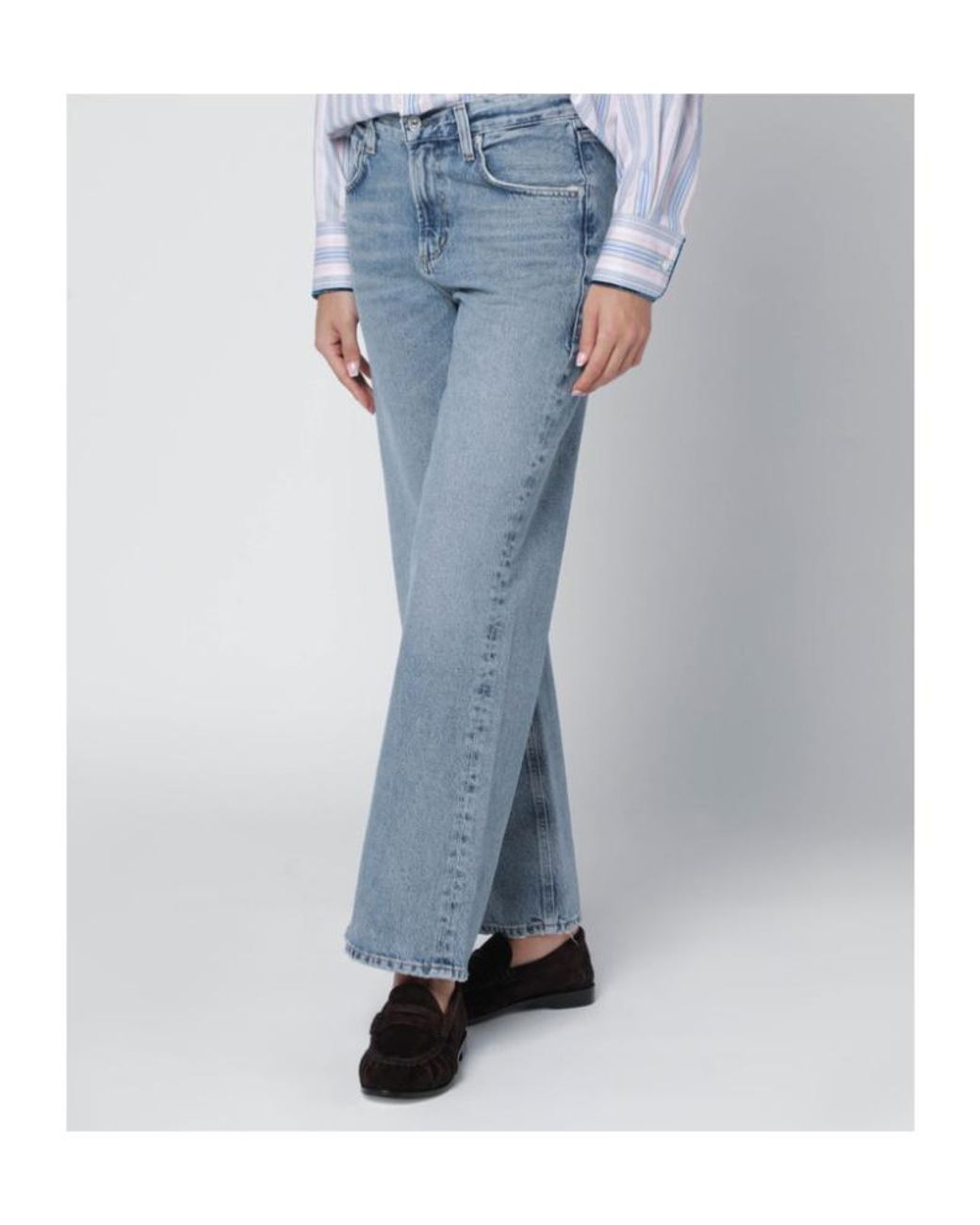 Citizens of Humanity Blue High-Rise Wide-Leg Jeans