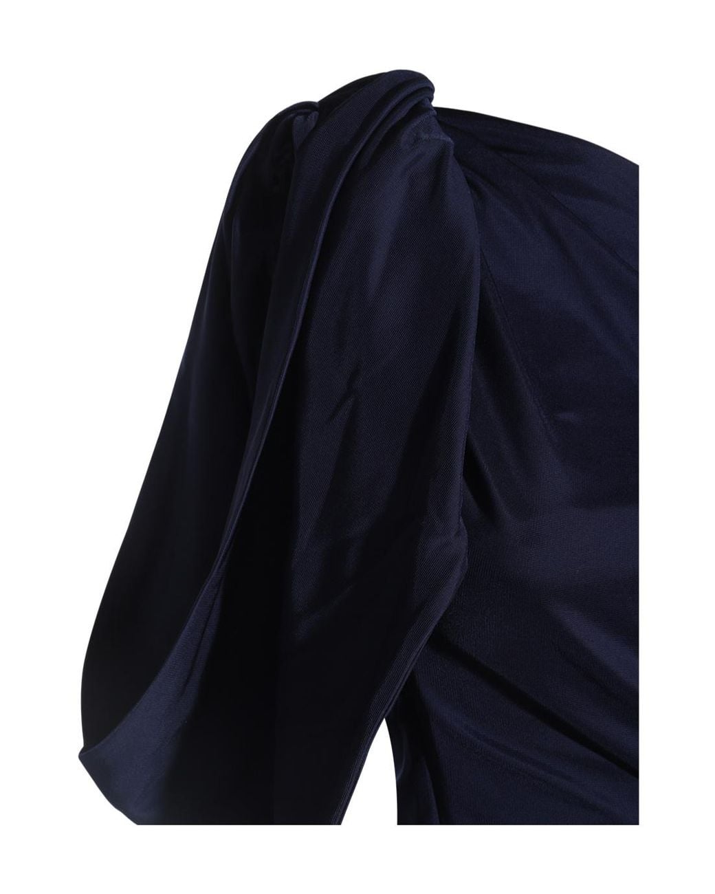 Elisabetta Franchi Blue Carpet Jersey Asymmetric Dress