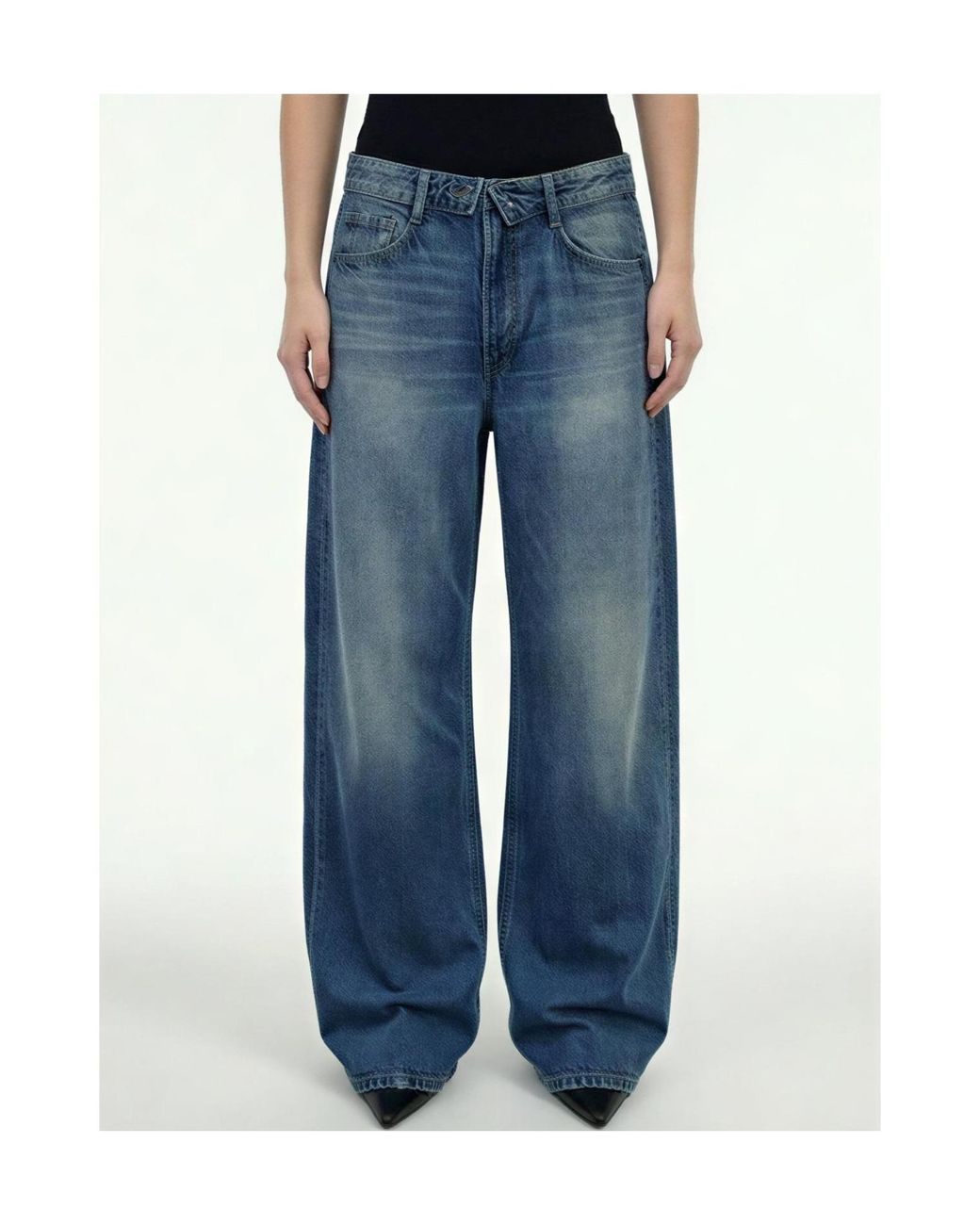 Liu Jo Blue High Waist Loose-Fit Pants
