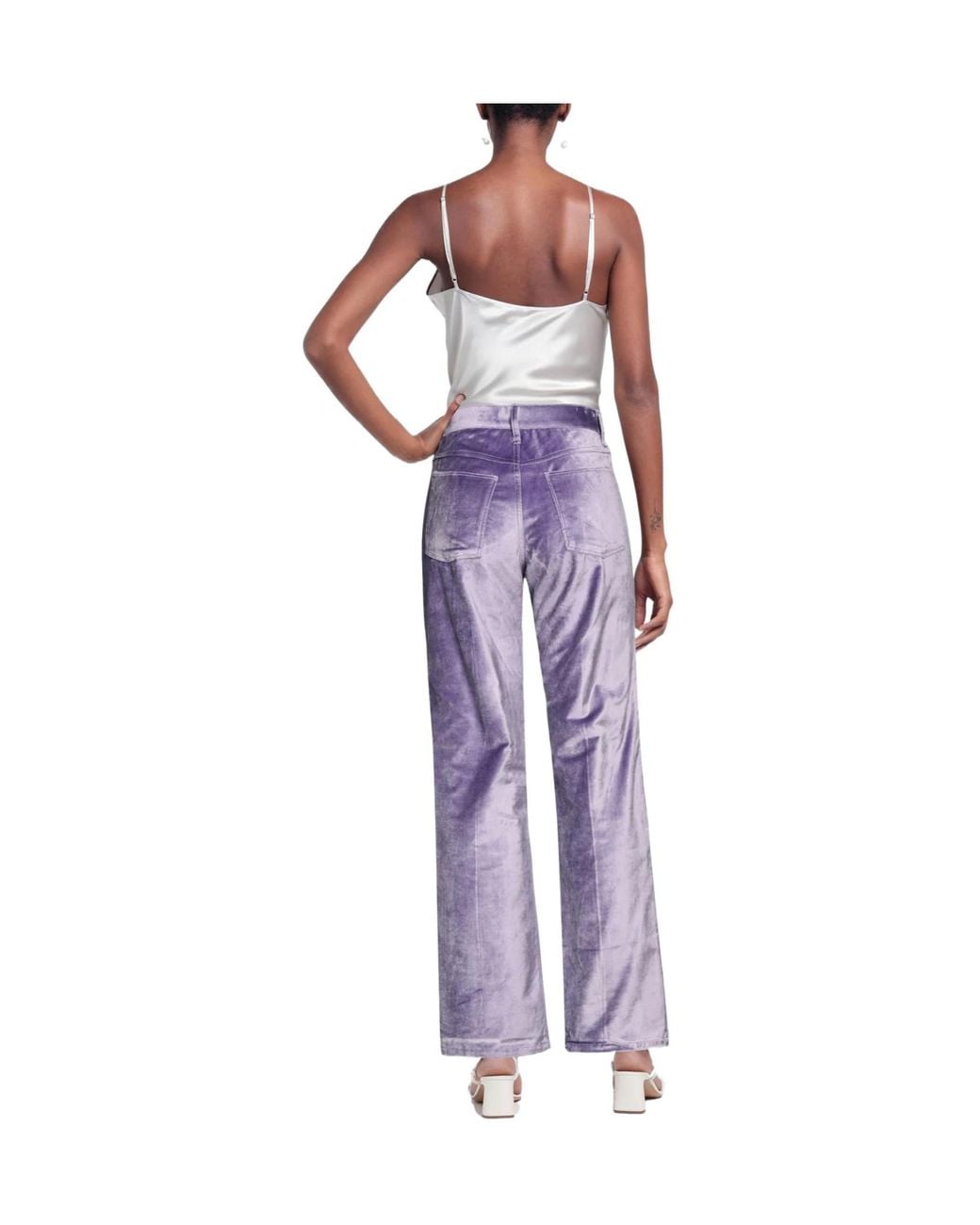 Rag & Bone Purple Solid-Colored Velvet Trousers