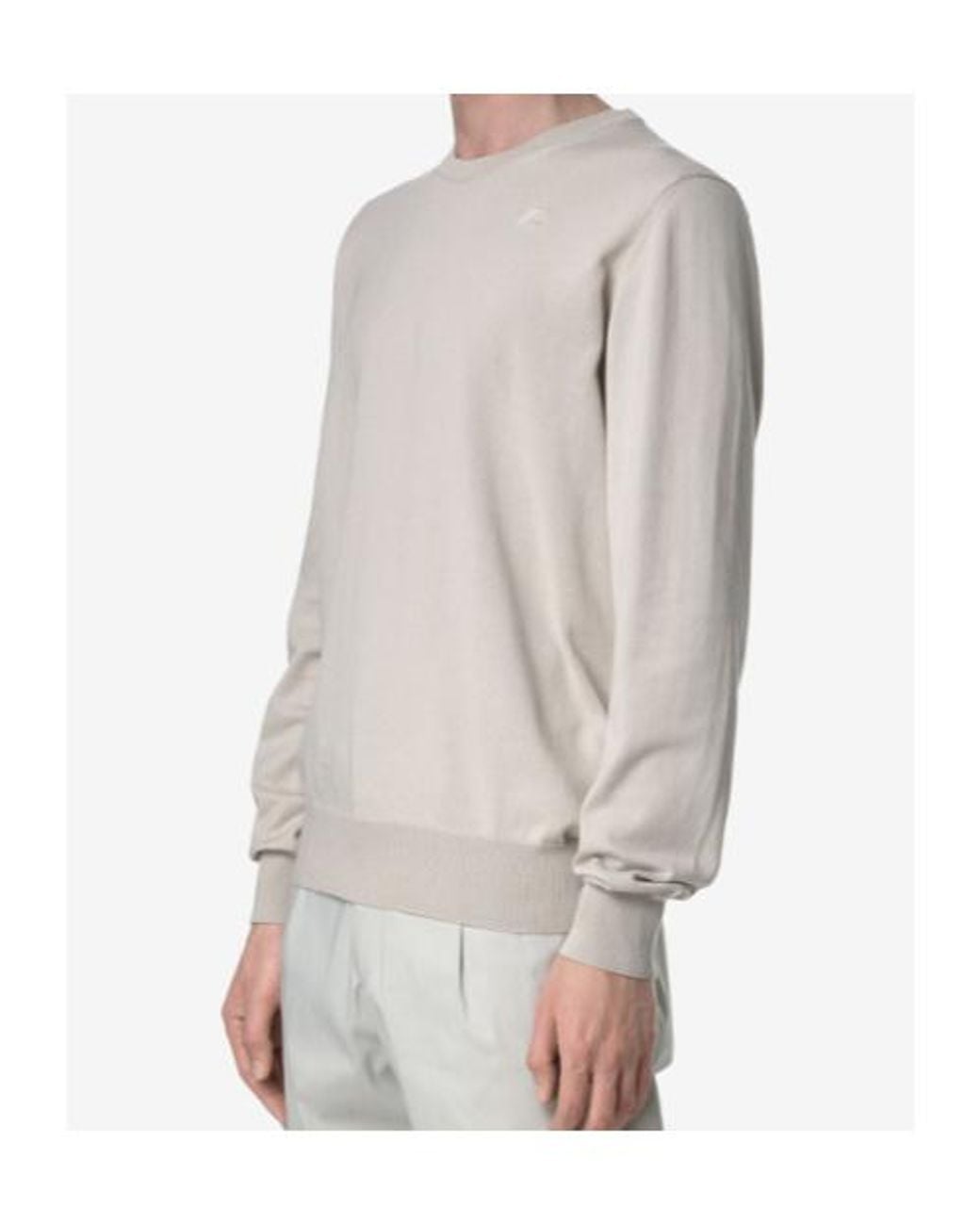 K-Way White Long-Sleeved Crewneck Jumper for men