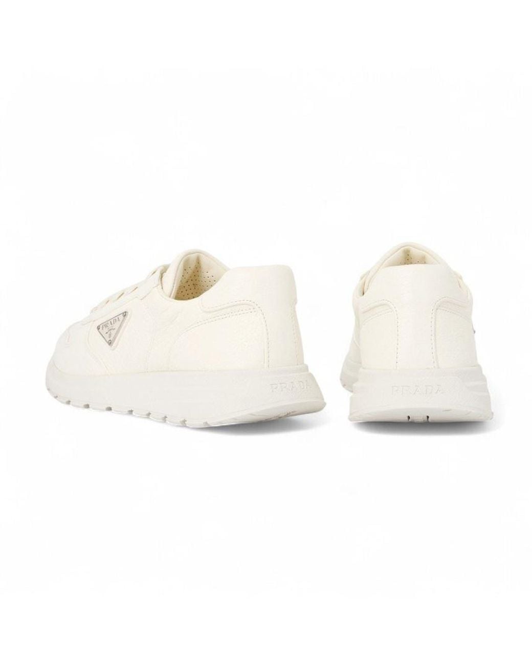 Prada White Lace-Up Sneakers for men