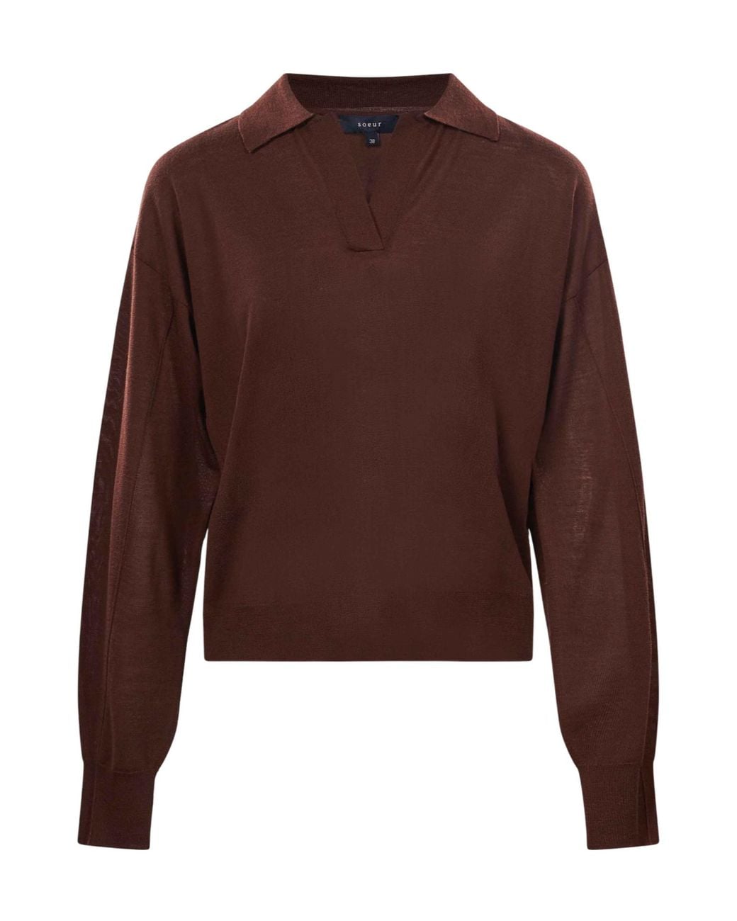 Soeur Brown Fleming Polo Knitted Sweater