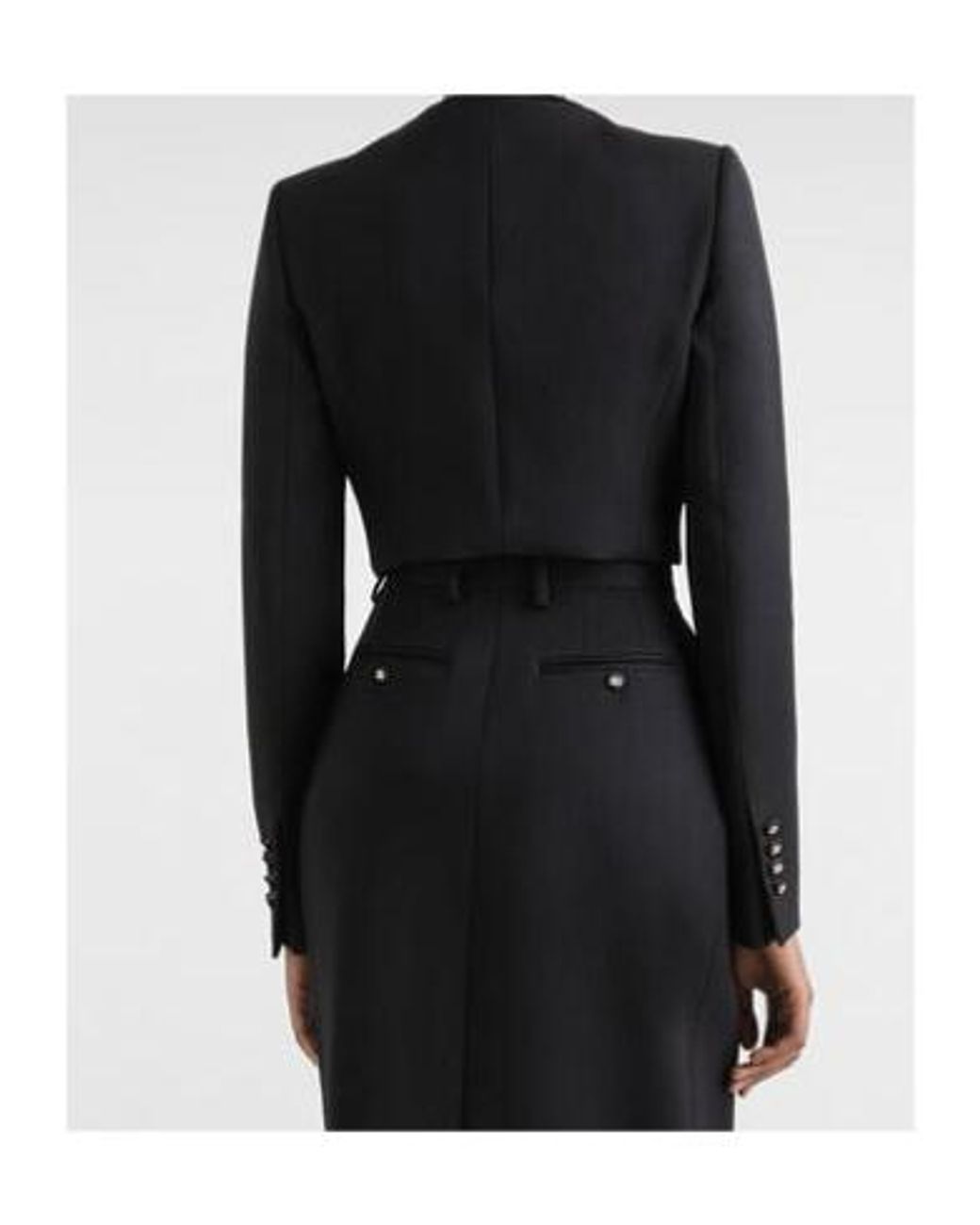 Dolce & Gabbana Black Logo Buttoned Cropped Jacket