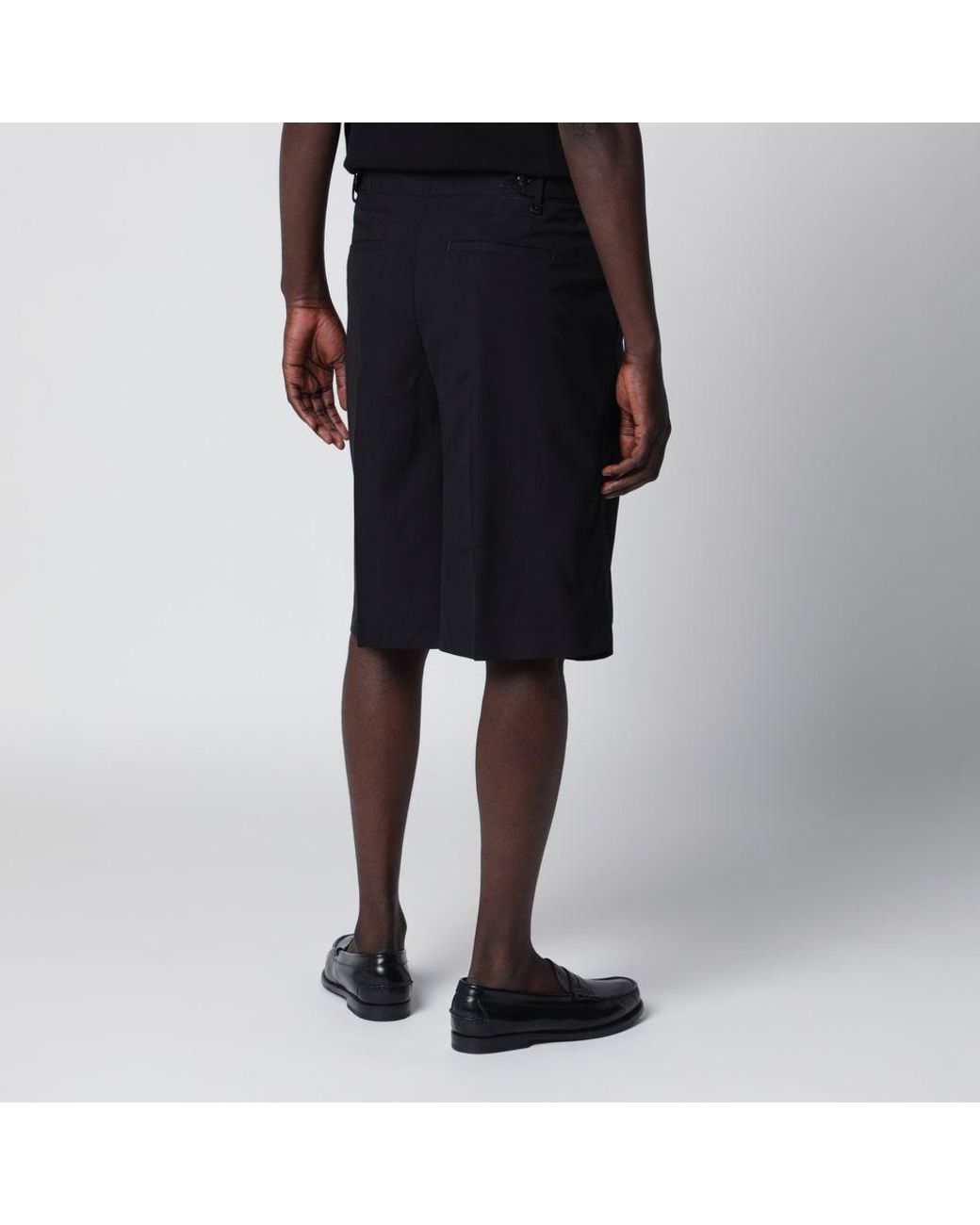 PT01 Black Pt Torino Pleated Bermuda Shorts for men