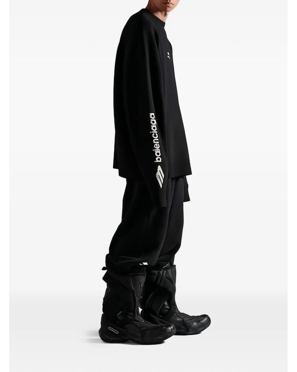 Balenciaga Black 3B Sports Icon Ski Crewneck for men
