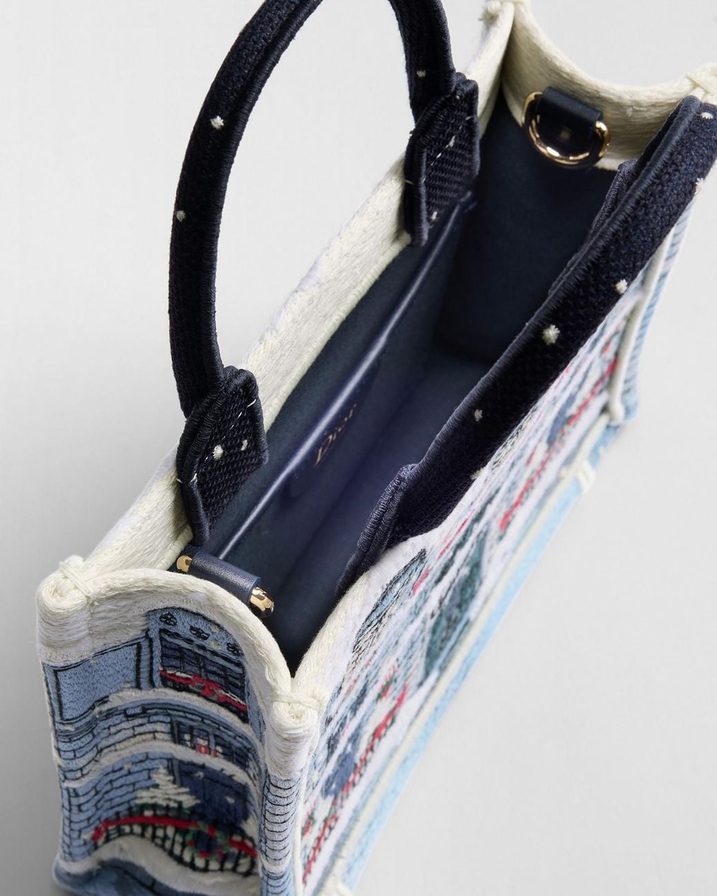 Dior Blue Mini Book Tote With Strap