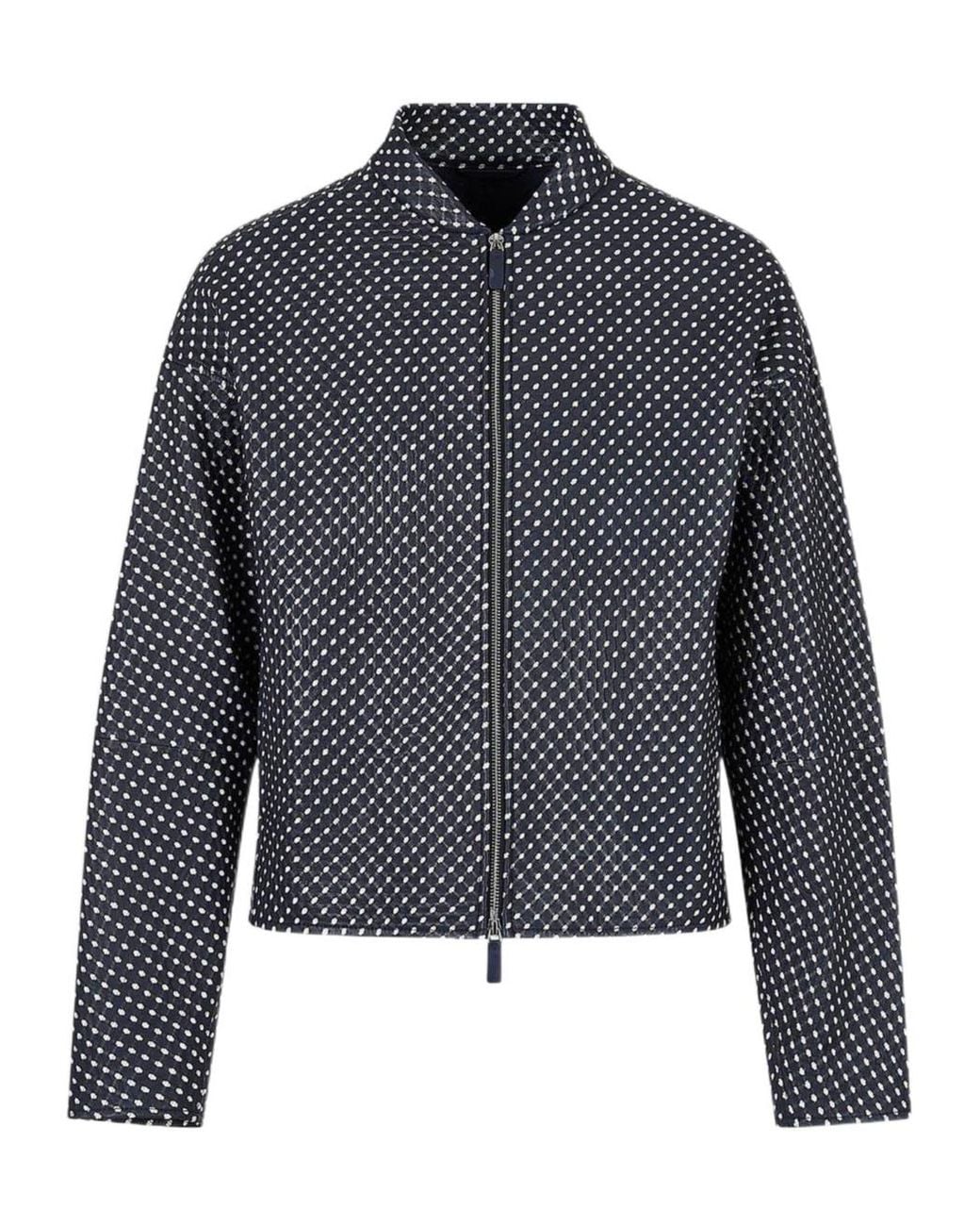 Emporio Armani Blue Collar Zip-Up Jacket for men