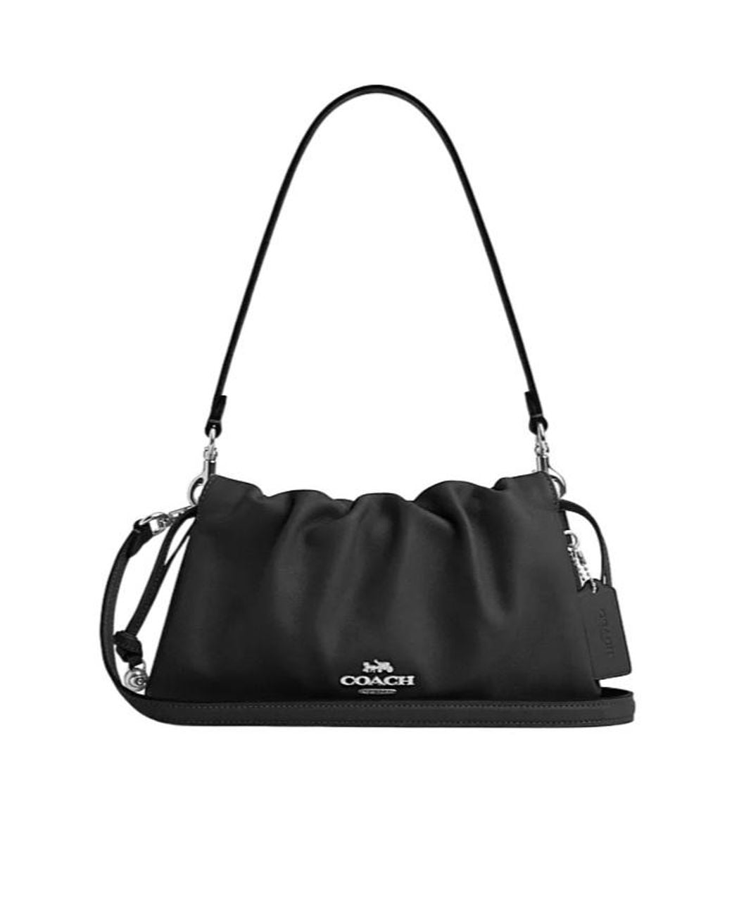COACH Black Pleated Shoulder Bag