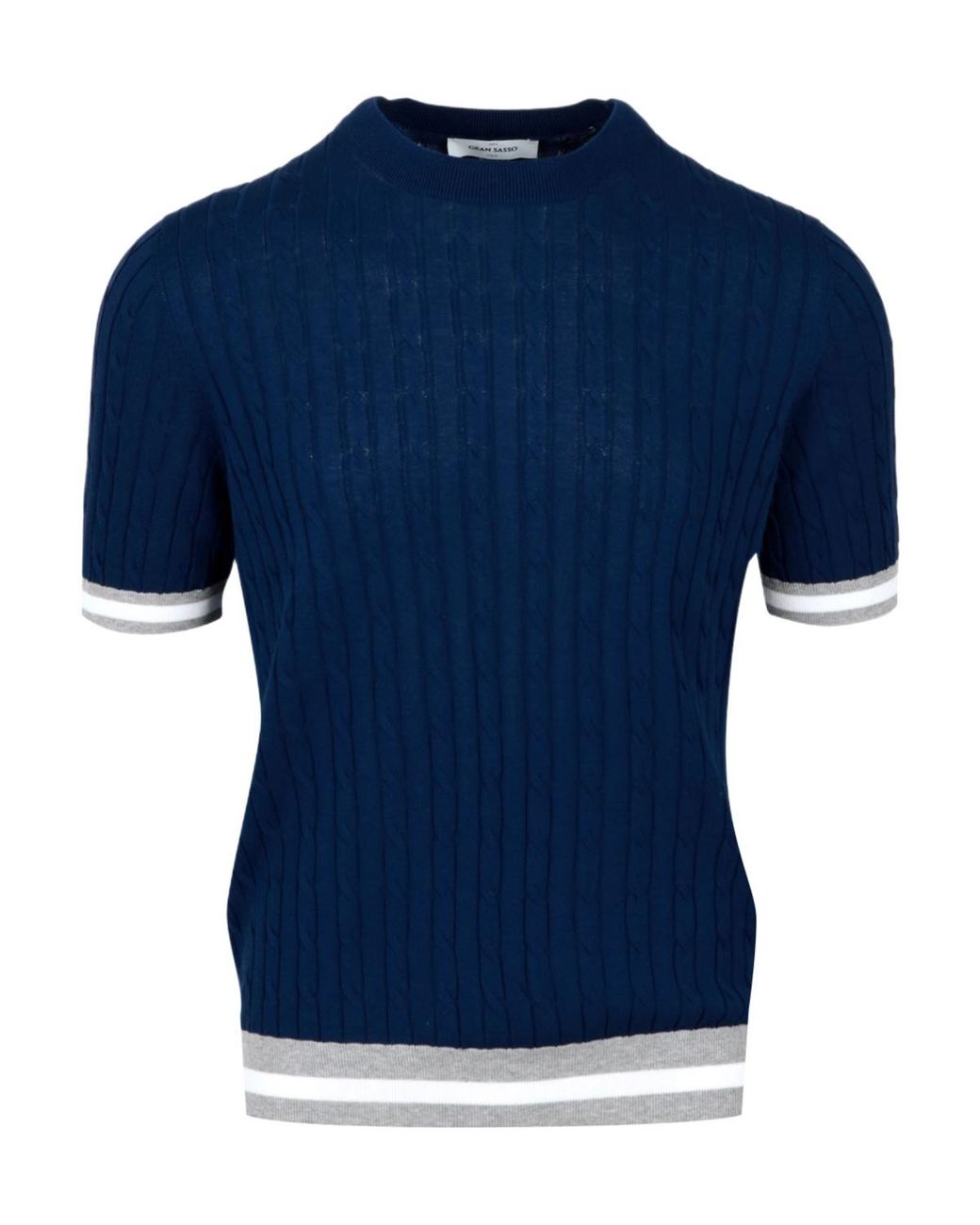 Gran Sasso Blue Short-Sleeved Sweater for men