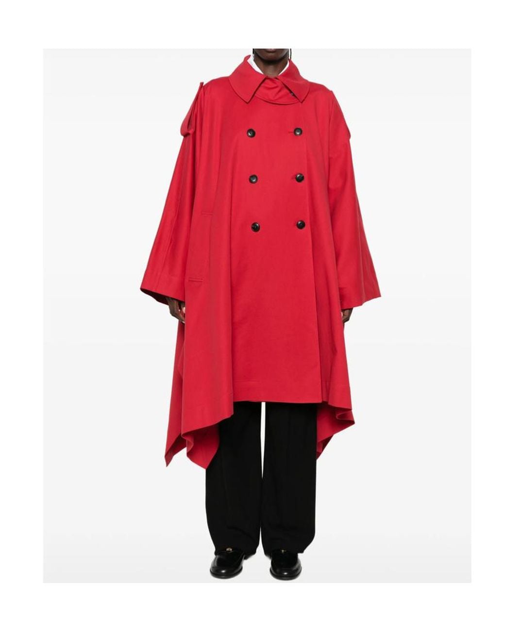 Rohe Red Double-Breasted Trench Coat