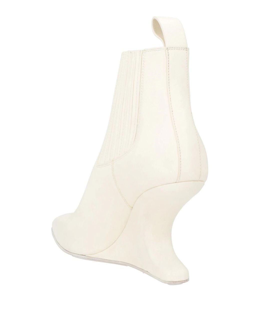 Rick Owens White Ankle Boots