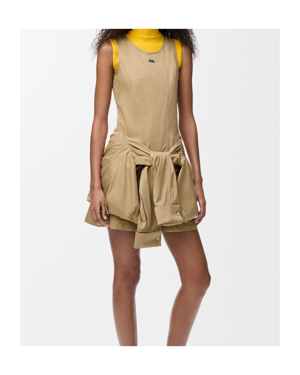 Loewe Natural Button-Up Layered-Effect Dress