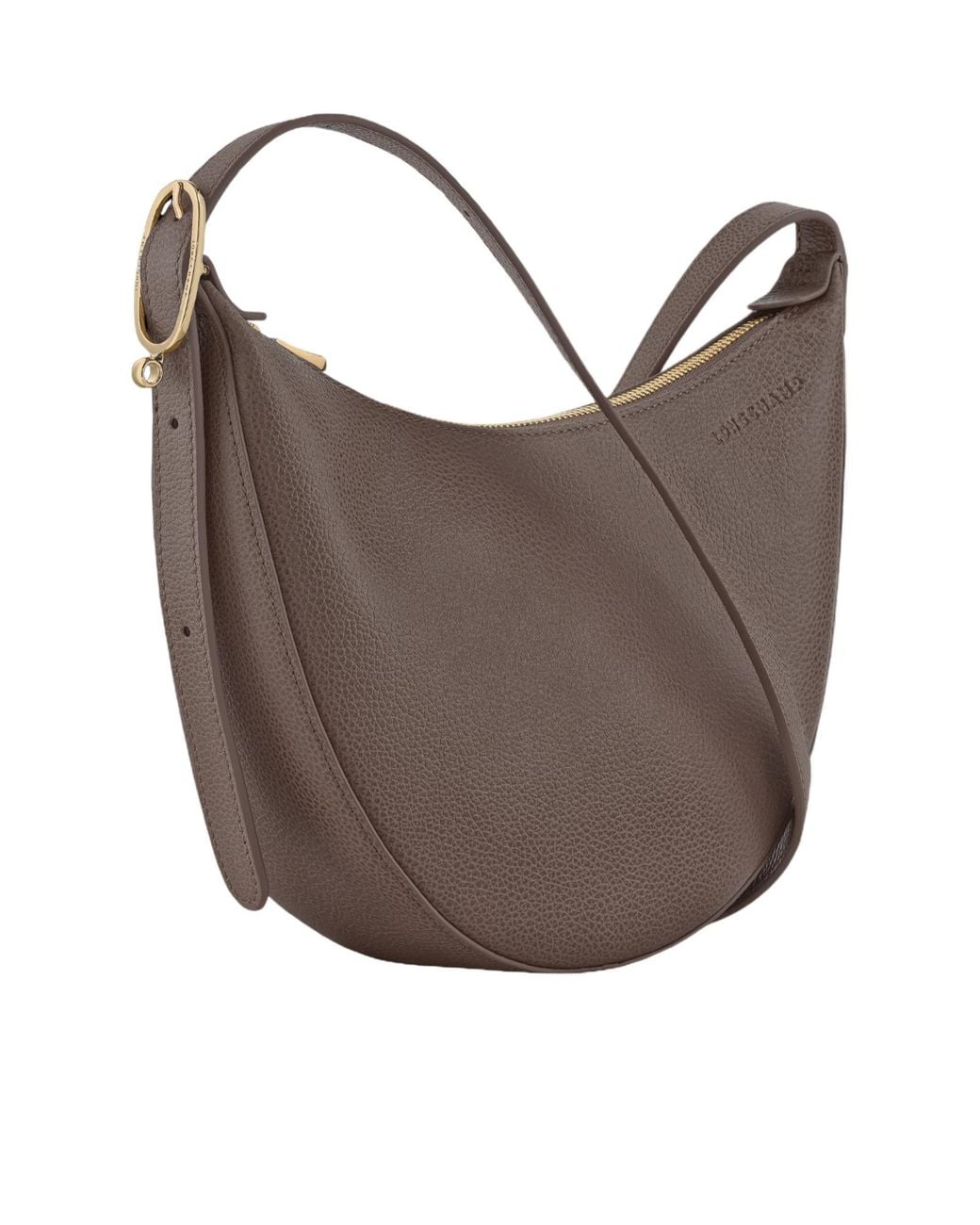 Longchamp Brown Le Foulonné Half-Moon Shoulder Bag
