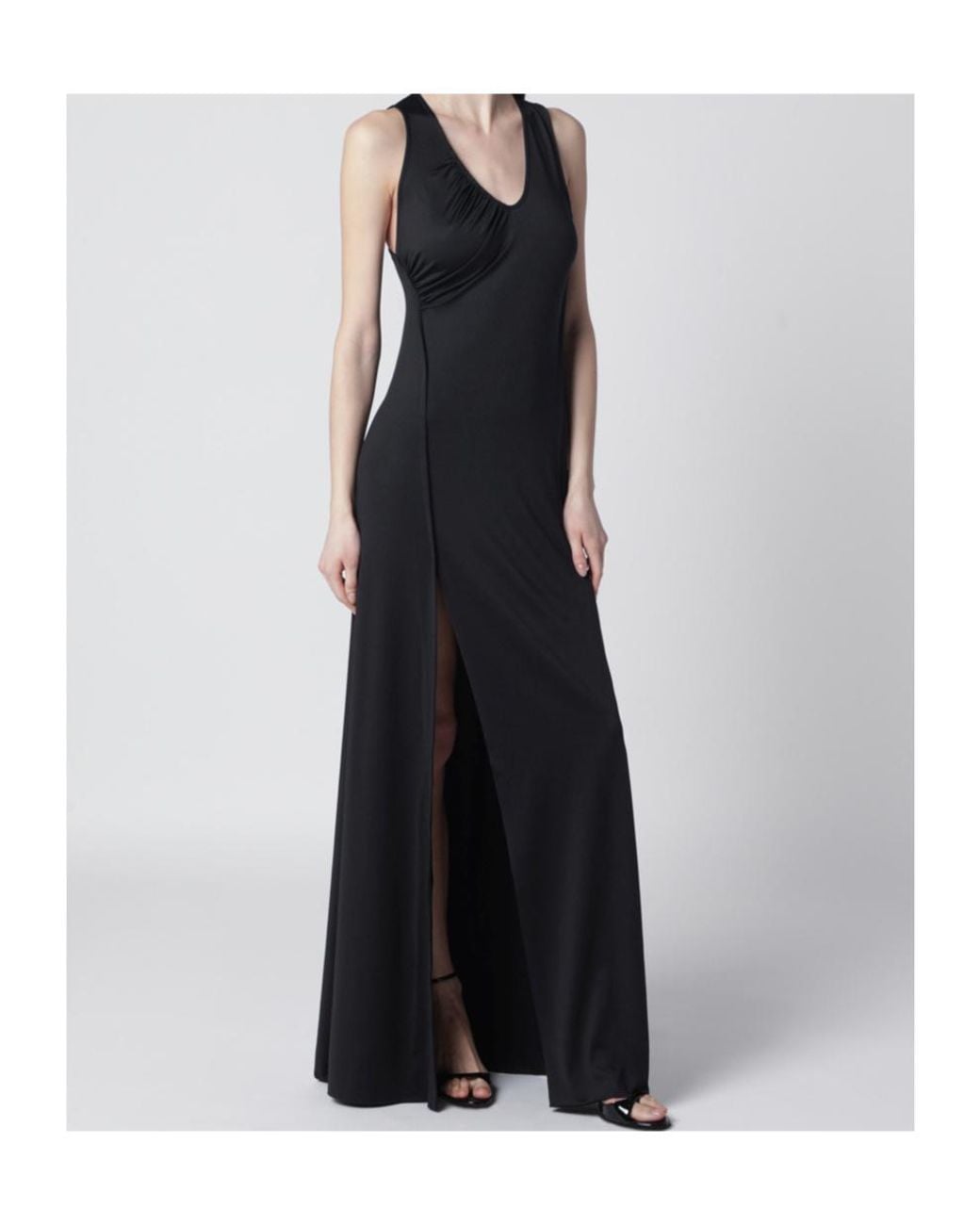Victoria Beckham Black Sleeveless Split Dress