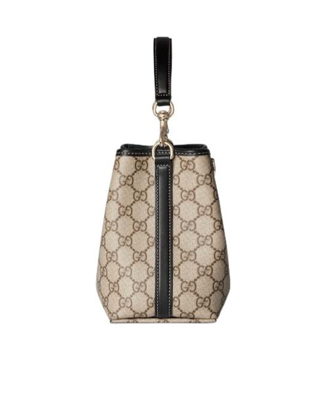 Gucci Natural Gg Emblem Small Bucket Bag
