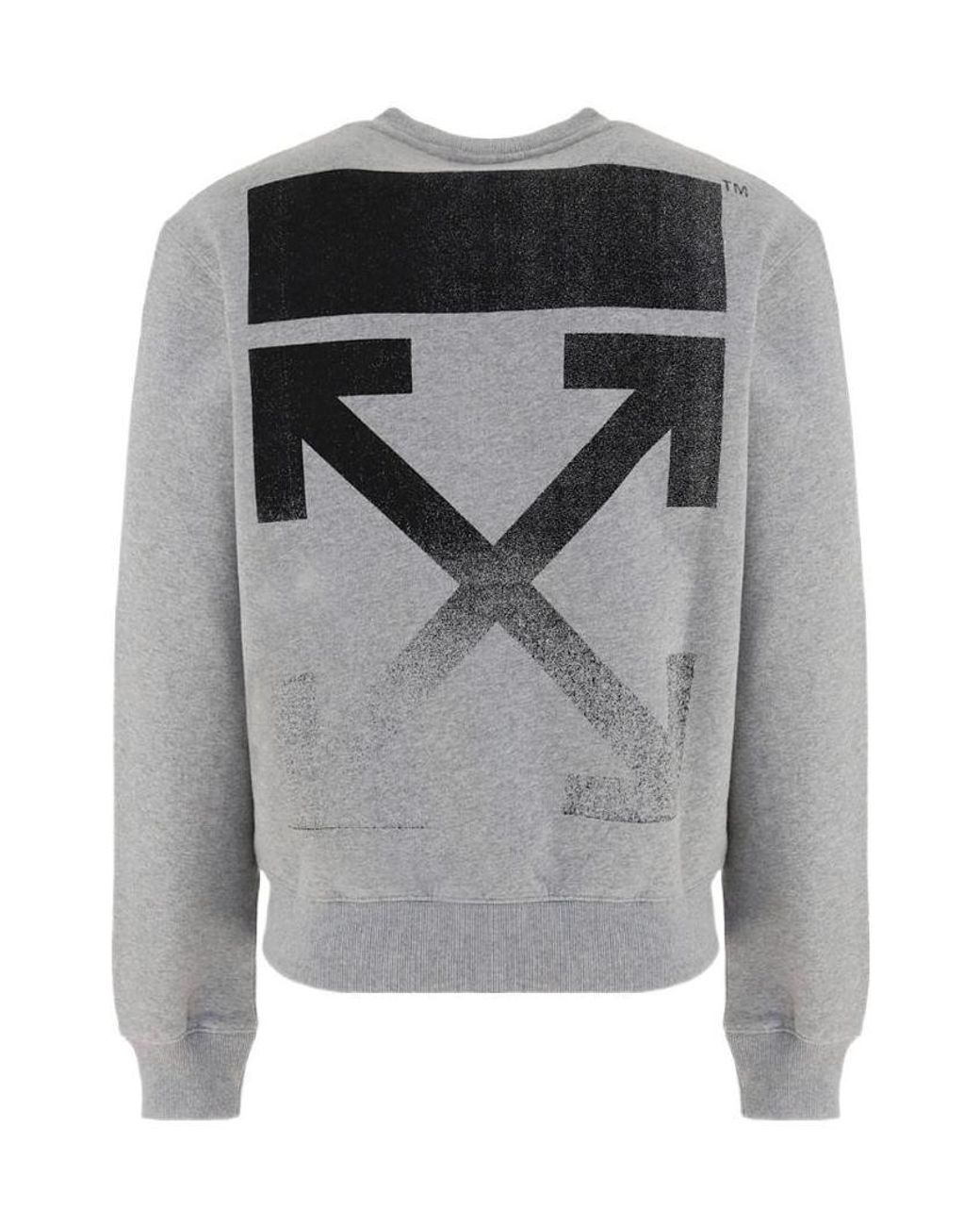 Off-White c/o Virgil Abloh Gray Logo-Print Long-Sleeve Sweatshirt for men