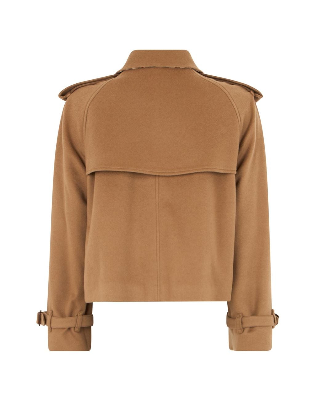 Burberry Brown Mayfair Cropped Cashmere Trench Jacket