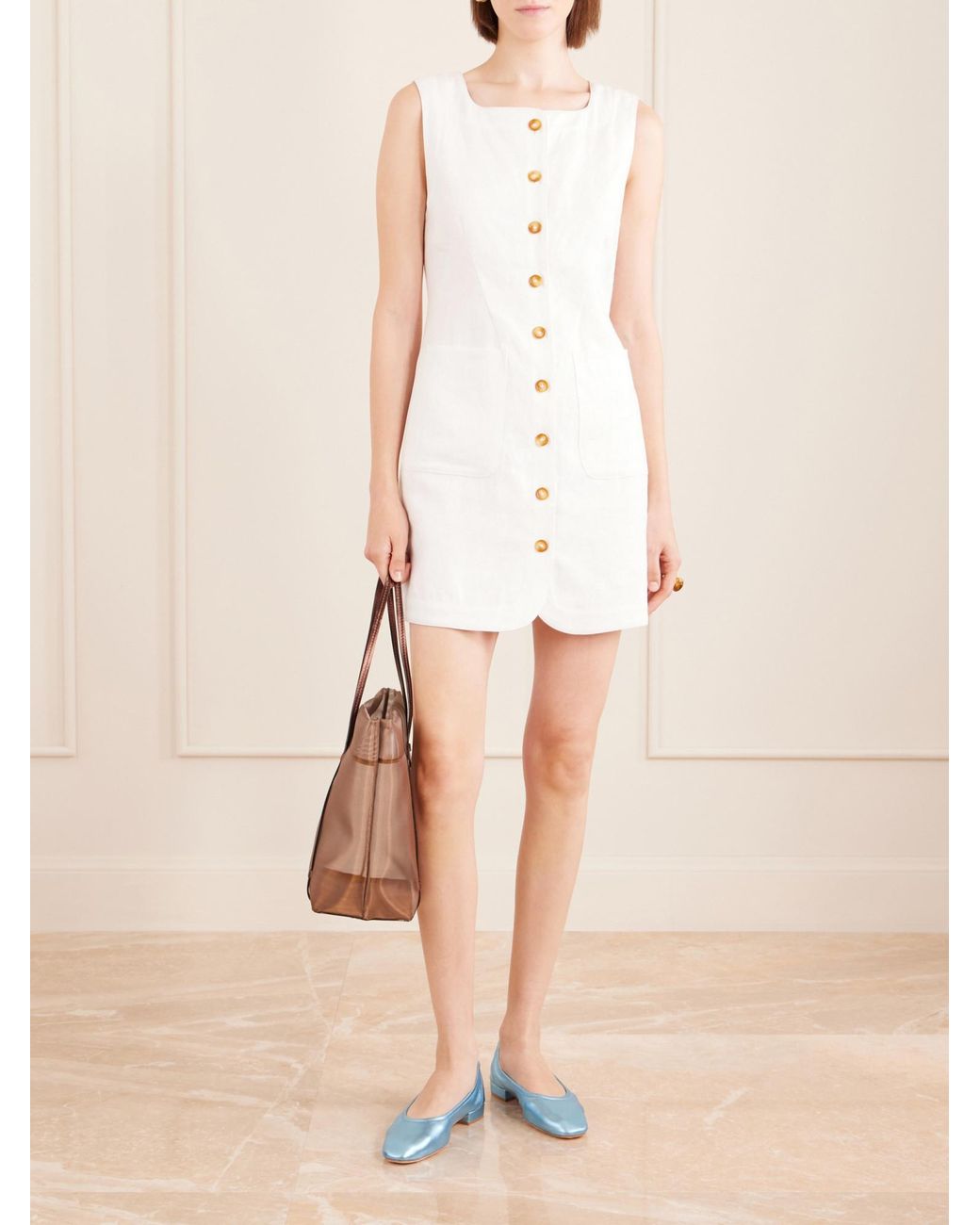 Maryam Nassir Zadeh Blue Leather Ballet Flats