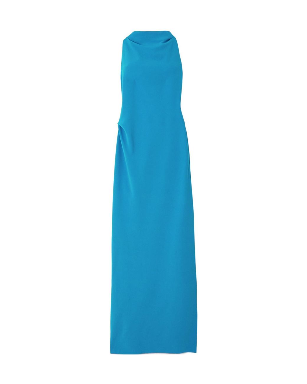 Proenza Schouler Blue Open-Back Draped Crepe Maxi Dress