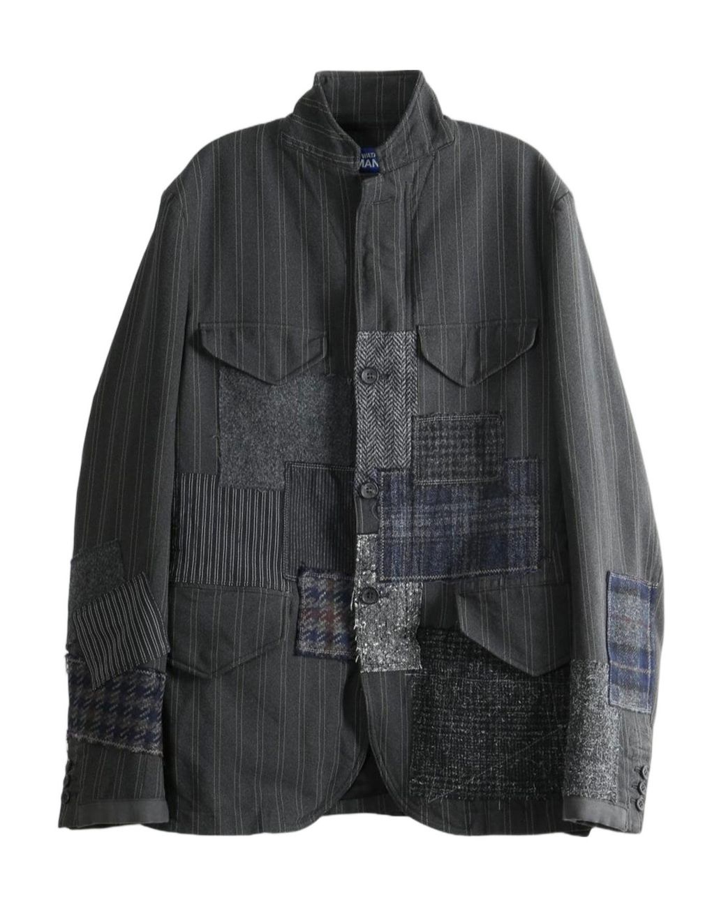 Junya Watanabe Black Patchwork Design Suit Jacket for men