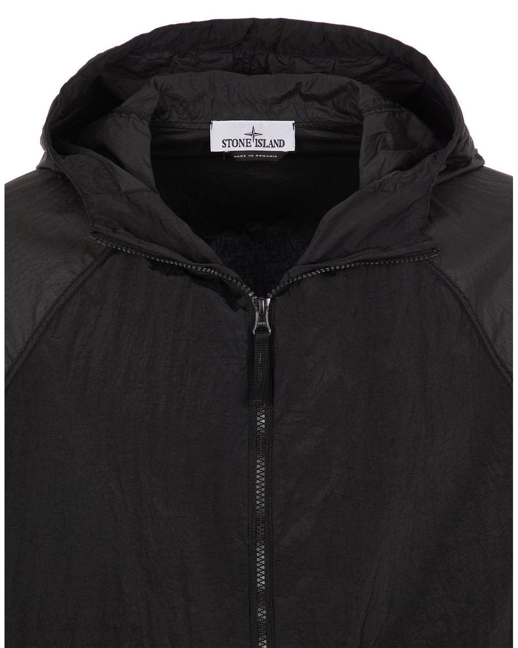 Stone Island Black Zip Up Hooded Jacket for men