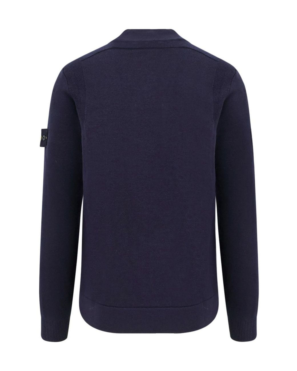 Stone Island Blue Logo Patch Zip-Up Cardigan for men