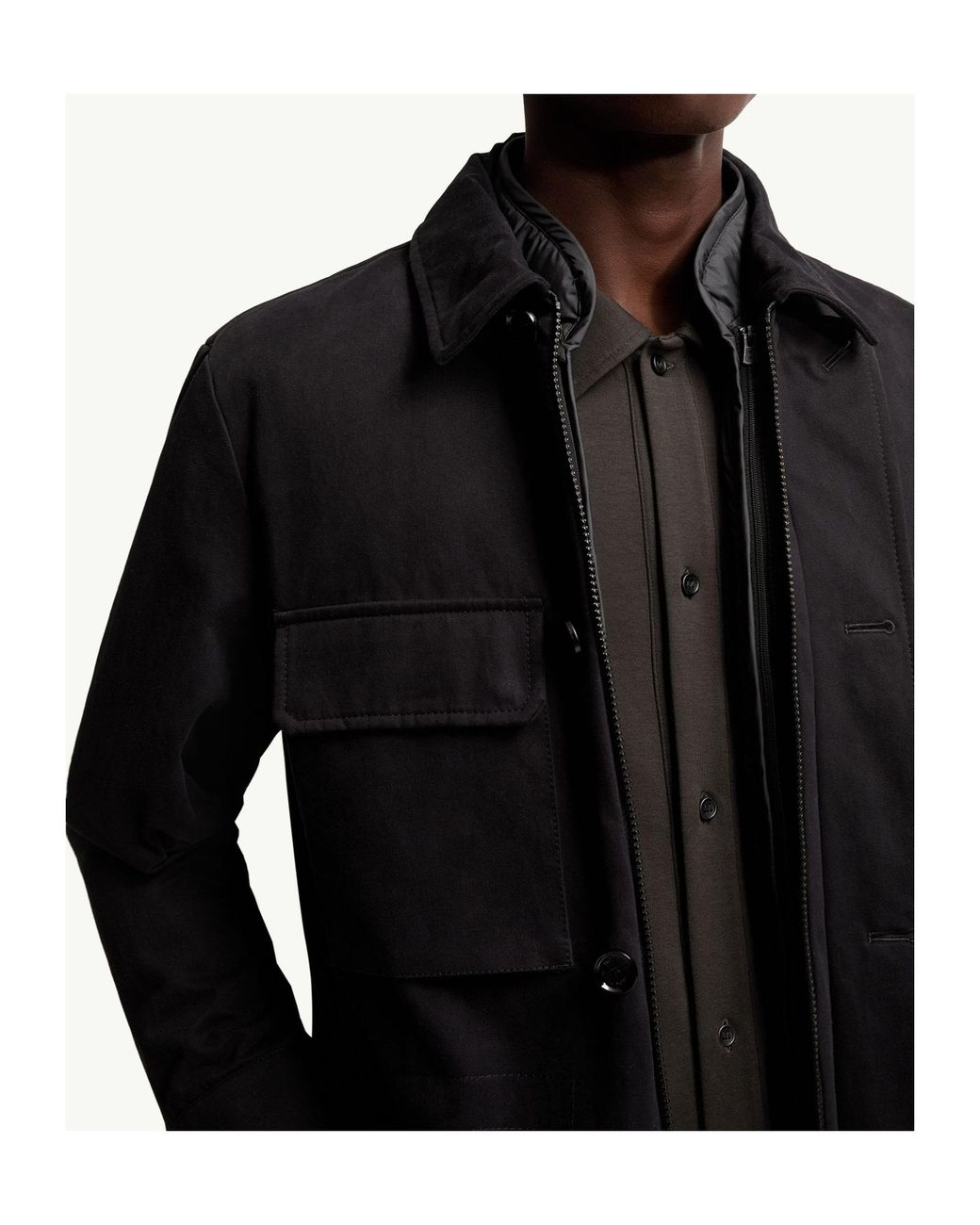 Moncler Black Thaldrik Cotton Field Jacket for men