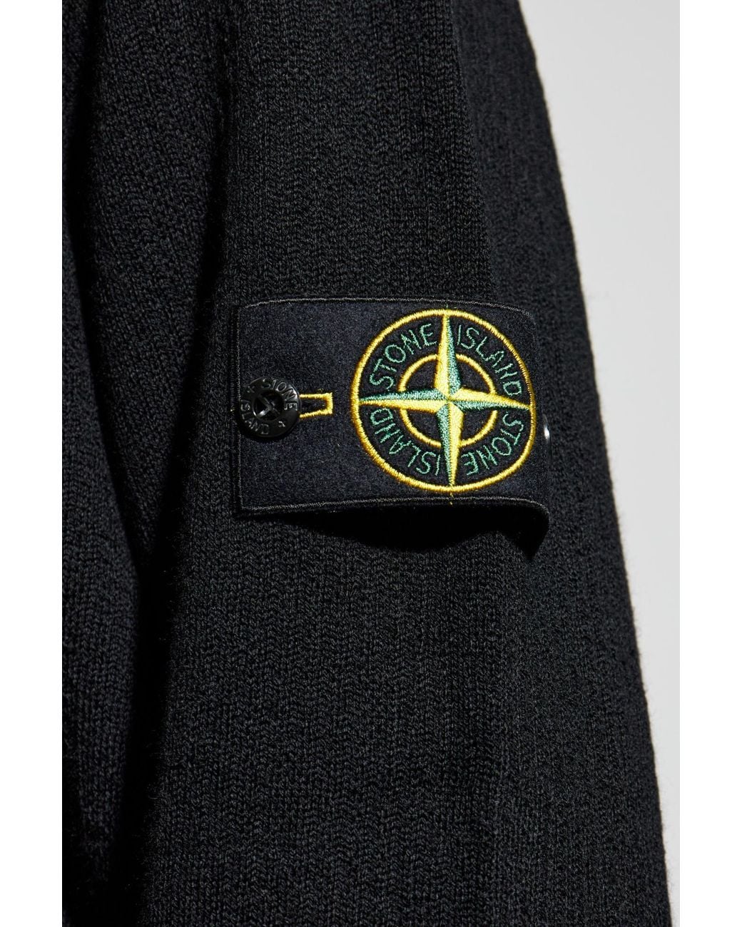 Stone Island Black Logo Patch Knitted Jumper for men
