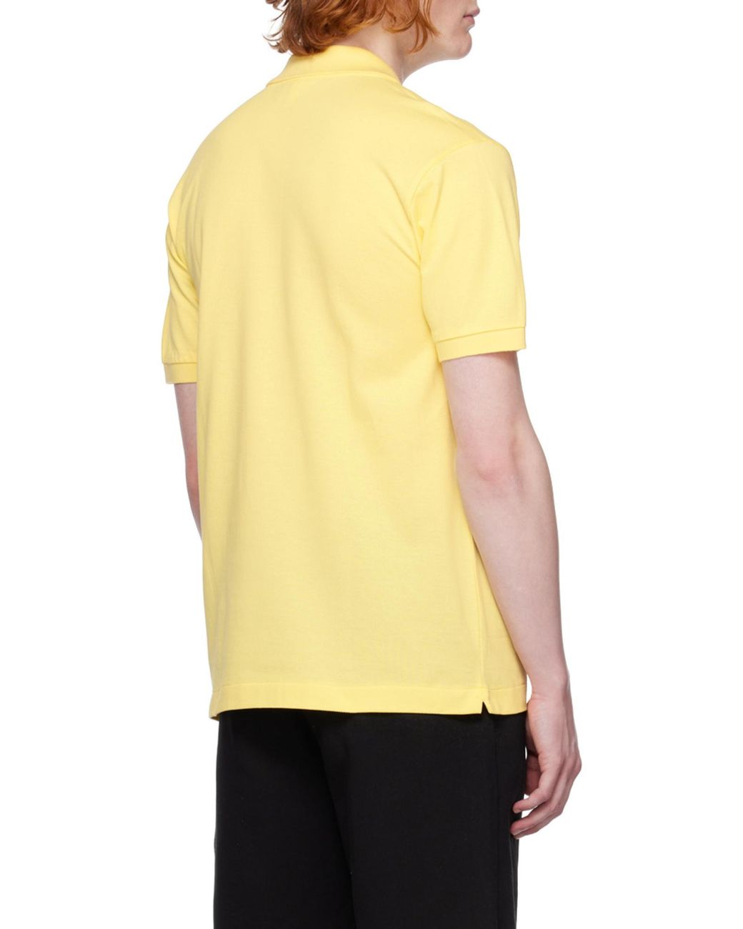 Lacoste Yellow Logo Button Polo Shirt for men
