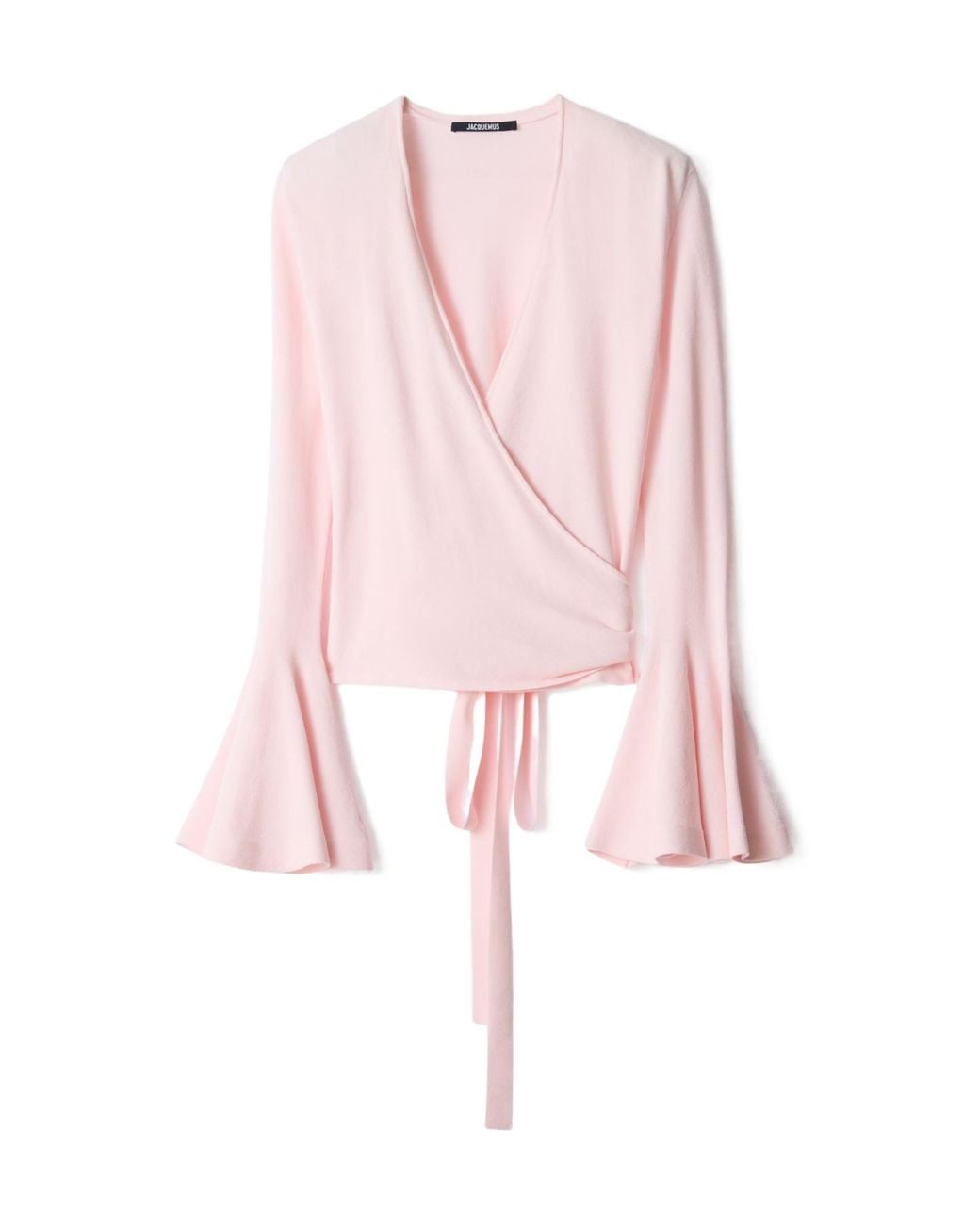 Jacquemus Pink The Paysan Long-Sleeve Knit Wrap Top