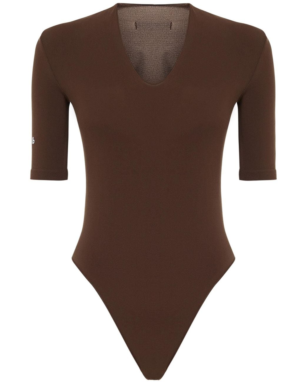 Heron Preston Brown Lace Cut-Out Short-Sleeve Jumpsuit