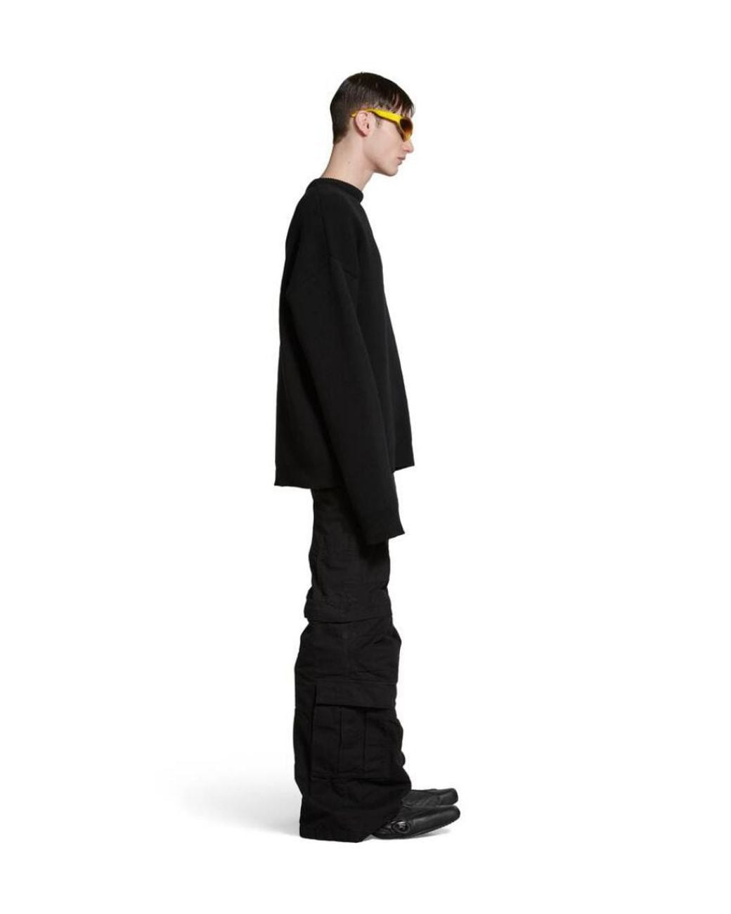 Balenciaga Black Logo Patch Knitted Jumper for men