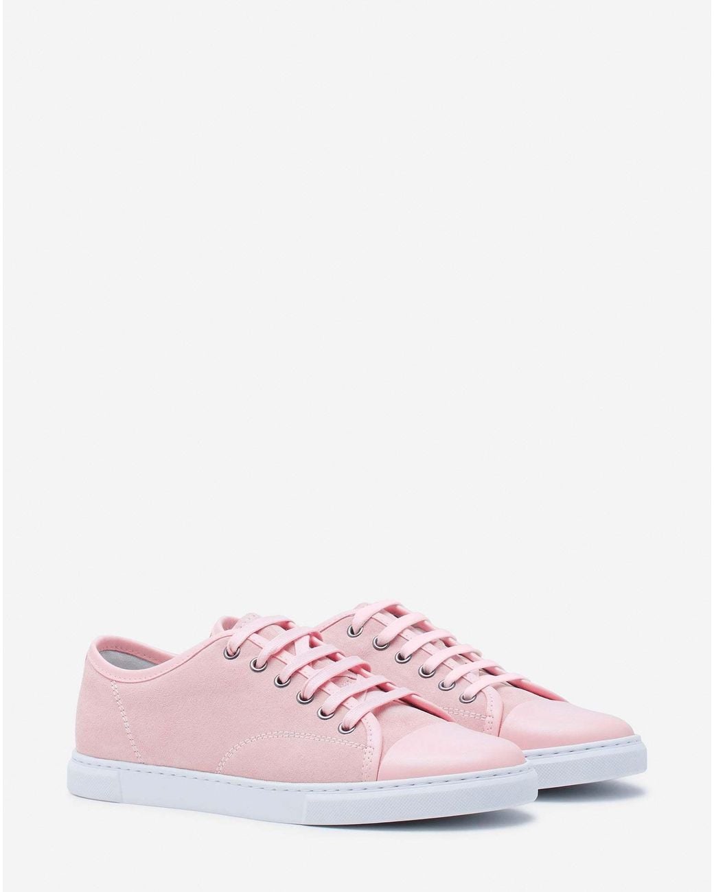Lanvin Pink Lace-Up Low-Cut Casual Shoes