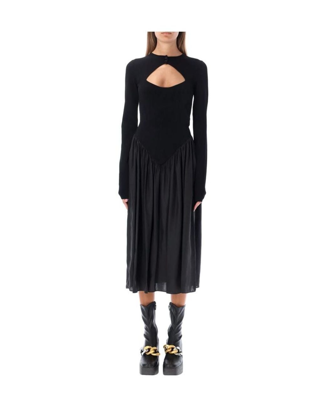 Stella McCartney Black Technical Shiny Knit Dress