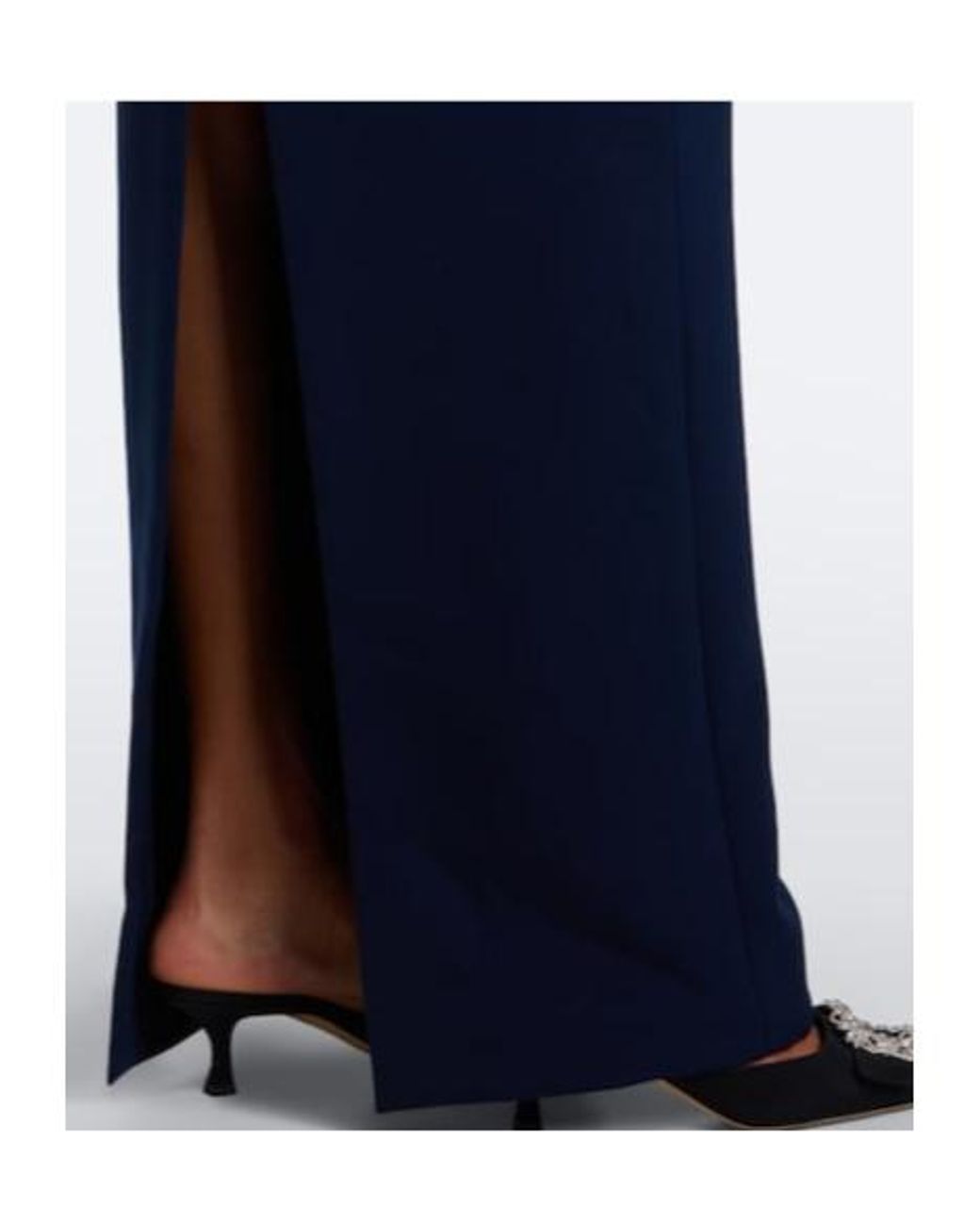 Roland Mouret Blue Padded Shoulder Maxi Dress