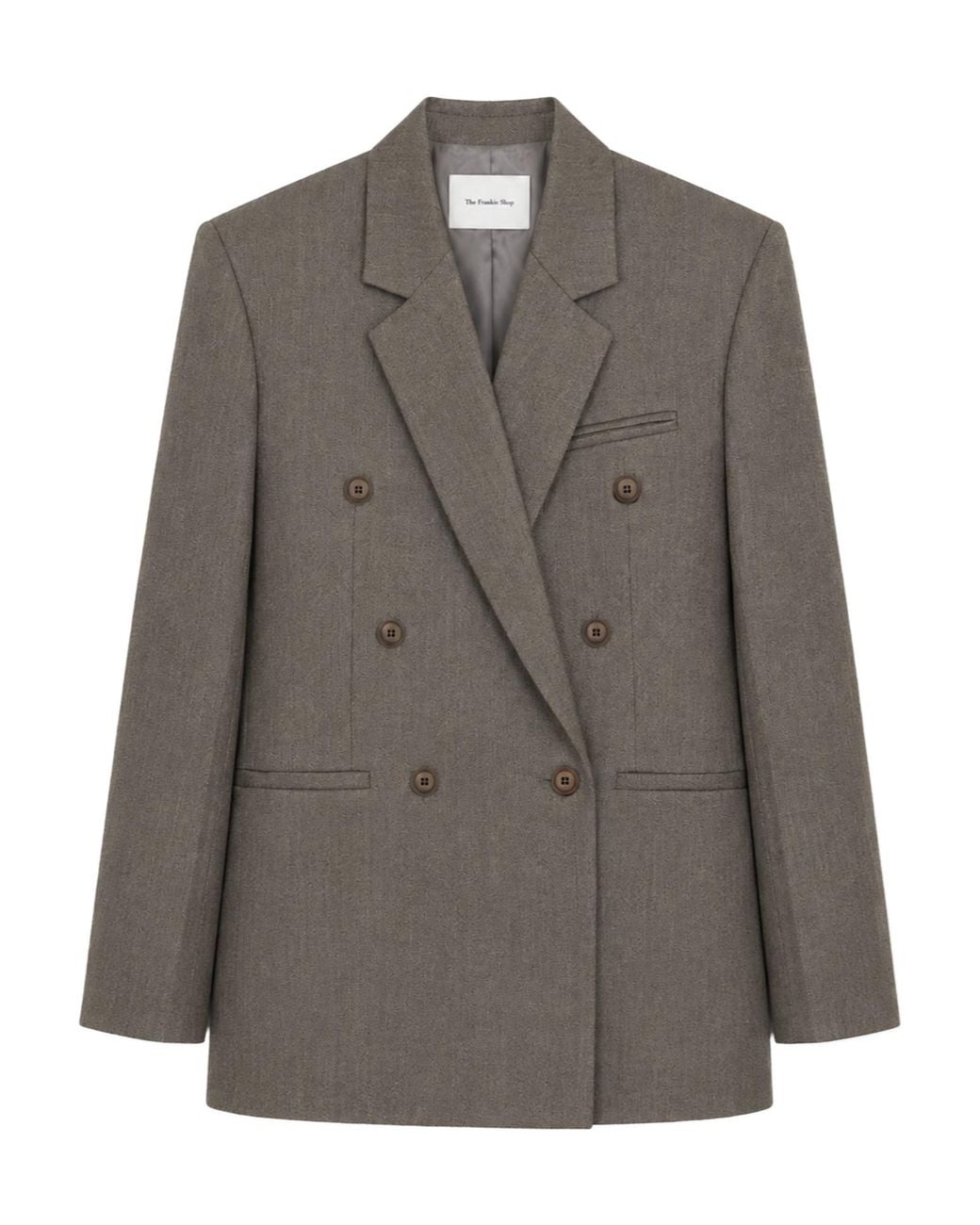 Frankie Shop Brown Jade Wool Double-Breasted Blazer