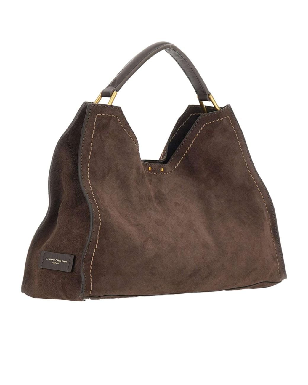 Gianni Chiarini Brown Aurora Trapeze Shoulder Bag