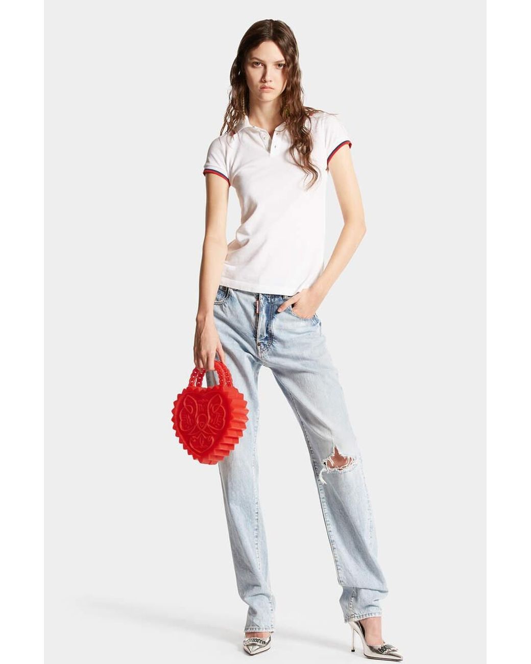DSquared² Blue Distressed Light Palm Beach Wash 642 Jeans