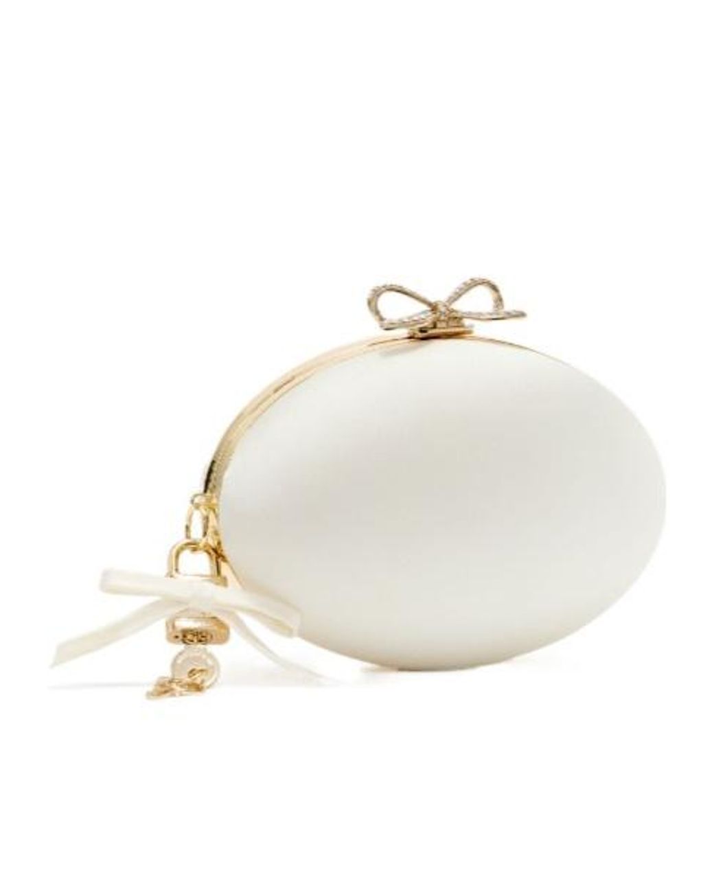 Self-Portrait White Oval Chain Clutch Bag