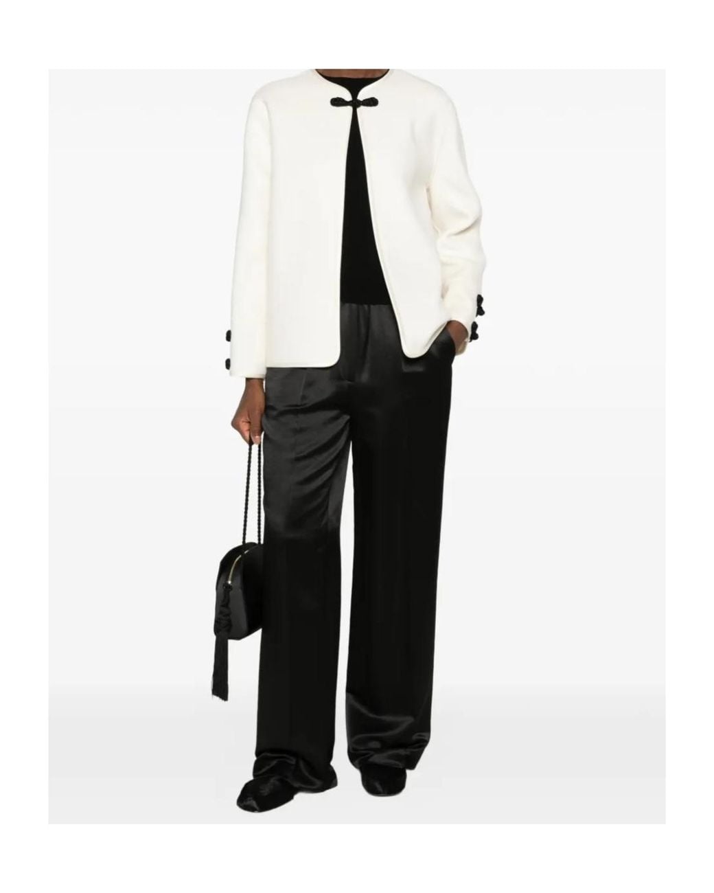 Rohe White Long-Sleeved Crewneck Cardigan
