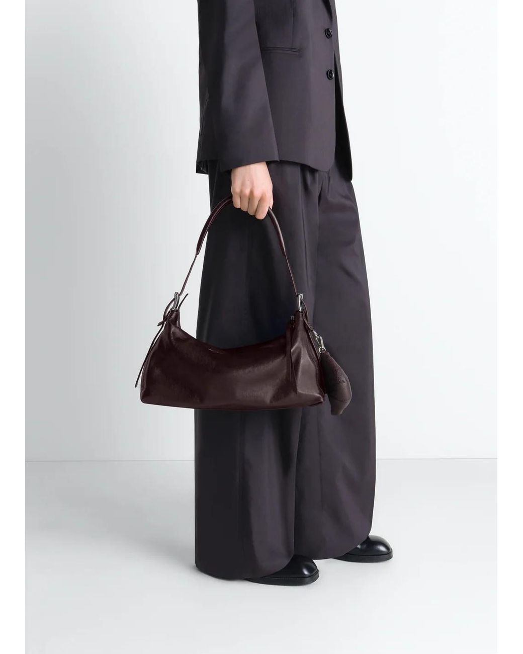 Lemaire Brown Belted Baguette Shoulder Bag