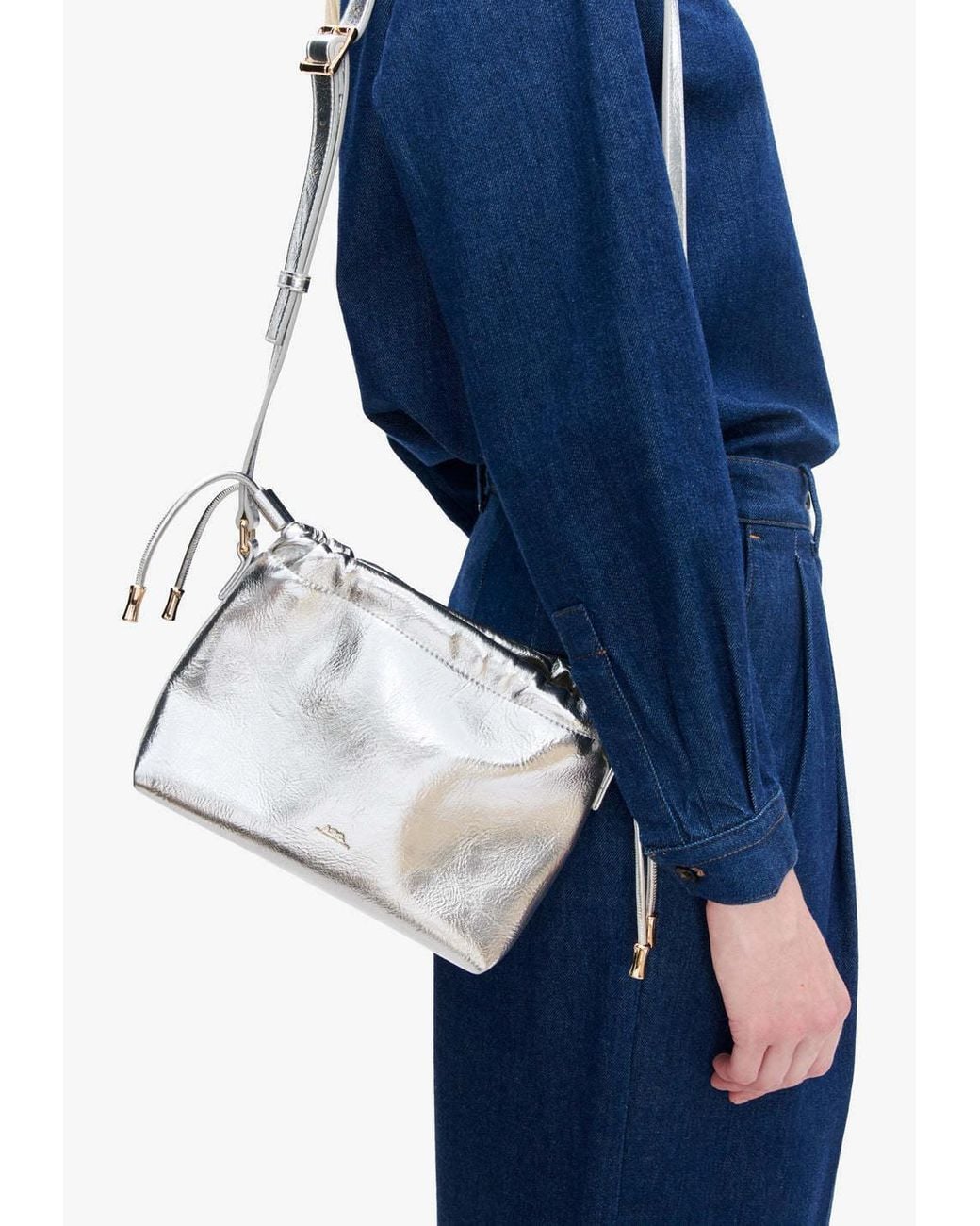 A.P.C. Gray Ninon Mini Shoulder Bag