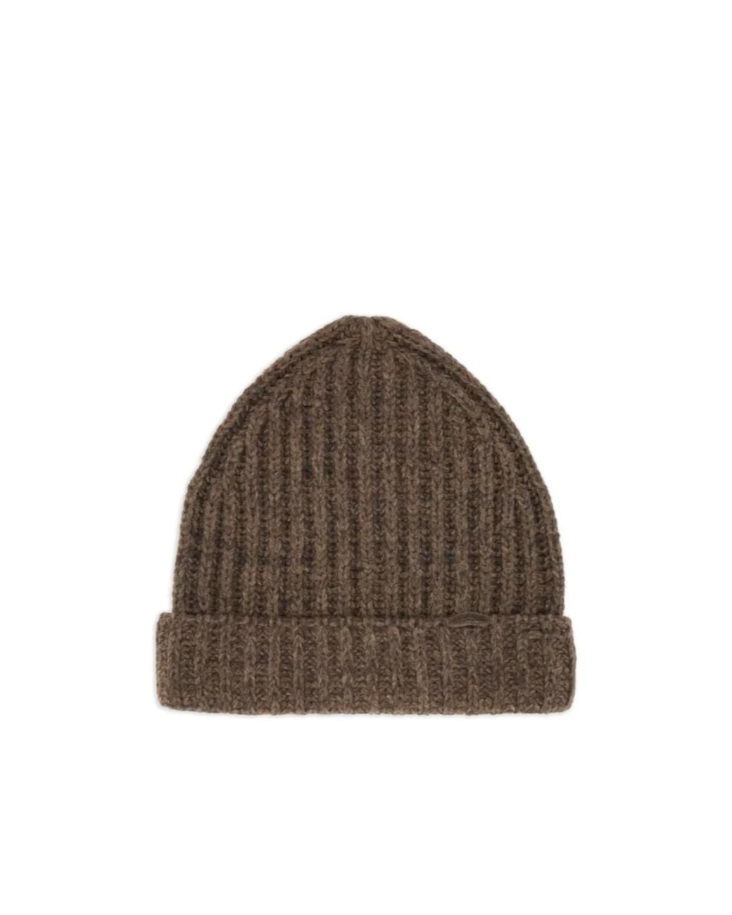 Maison Margiela Brown Knitted Beanie for men